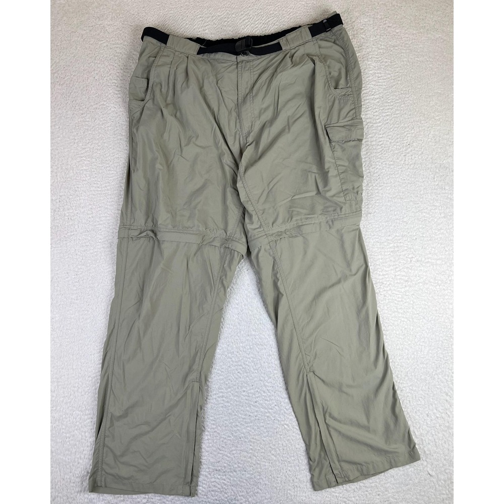 ExOfficio Pants Mens XL Beige Nylon Convertible Hiking Belted Quick Dry Zip Off